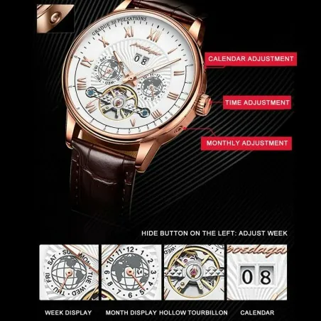 Montre Homme POEDAGAR  1409 MARRON - POEDAGAR