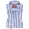 Chemise Femme Angelo Ricci Regular Fit en Popeline Rayée - Bleu et Blanc - Angelo Ricci