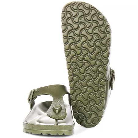 Mules Femmes BIRKENSTOCK Gizeh Eva In Khaki | Regular Fit Beach Rubber Sandals 128221 - BIRKENSTOCK