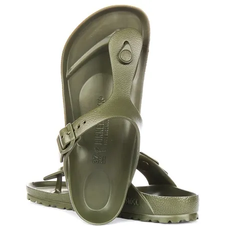 Mules Femmes BIRKENSTOCK Gizeh Eva In Khaki | Regular Fit Beach Rubber Sandals 128221 - BIRKENSTOCK