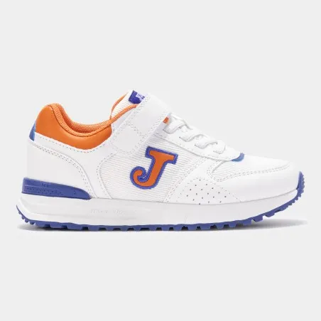 Basket Casual Enfant J.TORNADO 2508 Blanc Orange - JOMA