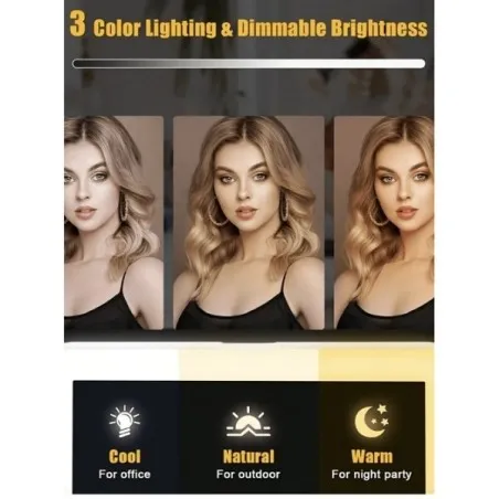 Nest – Miroir de Maquillage LED Blanc Rechargeable 3 Modes d’Éclairages - NEST