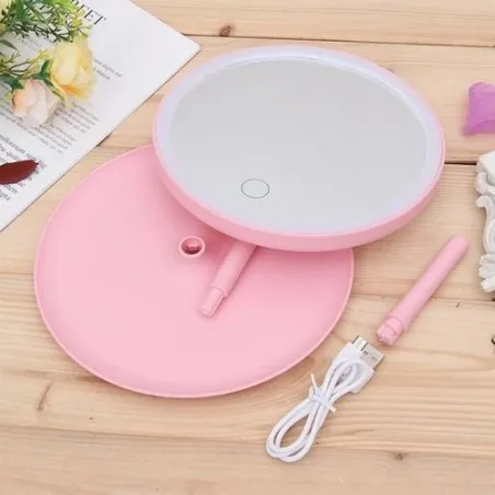 Nest – Miroir De Maquillage Tactile avec Lumière 3 Couleurs Rechargeable - NEST