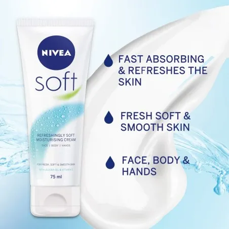 NIVEA – Crème hydratante douce visage, corps et mains à l’huile de jojoba 75 Ml - NIVEA