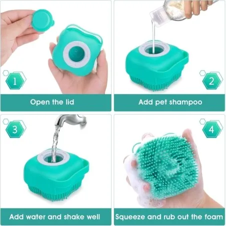Nest – Brosse de Bain en Silicone avec Distributeur de Shampooing - NEST