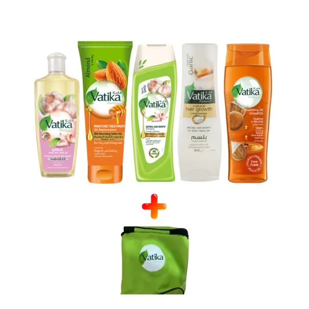 Vatika – Pack Soin Capillaire à L’Ail 5 Pièces + Trousse - VATIKA