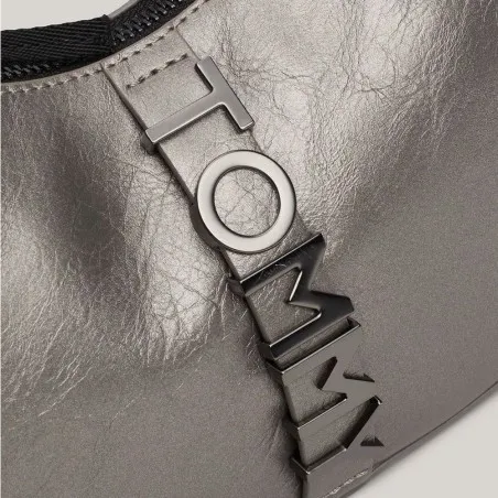 Tommy Jeans – City Metallic Shoulder Bag -Gris - TOMMY JEANS
