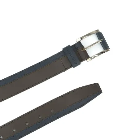 Ceinture En Cuir Homme BELTONI  CEINTURE MARRON CUIR/BLEU - BELTONI