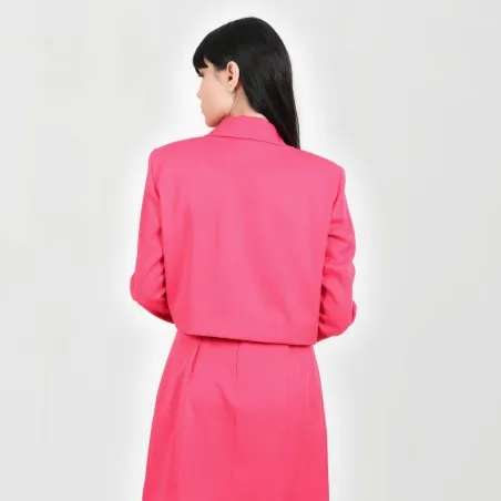 Blazer crop femme en chaine et trame - KONTAKT