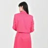 Blazer crop femme en chaine et trame - KONTAKT