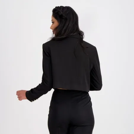 Blazer crop femme en chaine et trame - KONTAKT