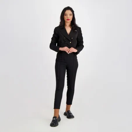Blazer crop femme en chaine et trame - KONTAKT
