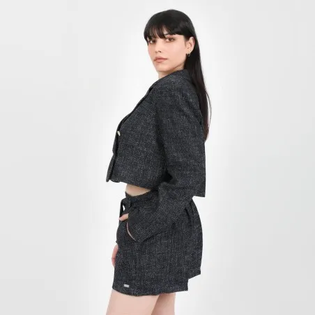 Blazer crop femme en tweed - KONTAKT