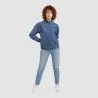 Blouse femme col tunisien en jeans - TIBA - KONTAKT