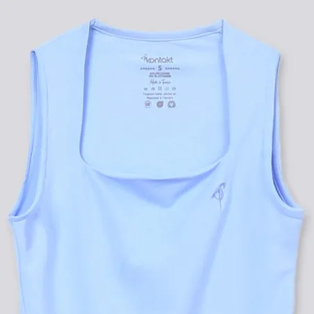Body femme col carré sans manches avec broderie - KONTAKT