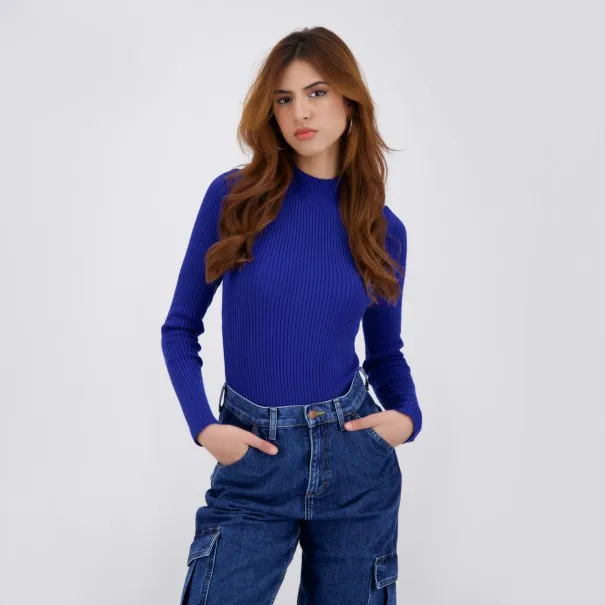 Body femme col cheminé en maille fine - KONTAKT