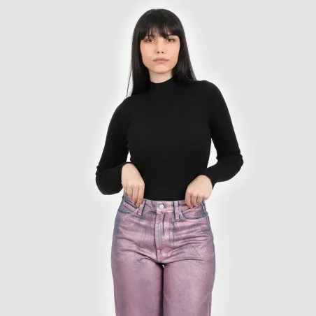 Body femme col cheminé en maille fine - KONTAKT