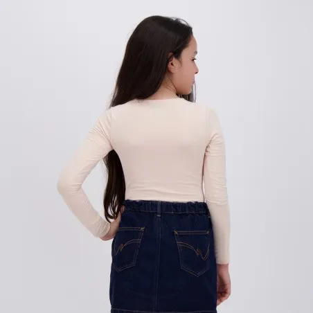 Body fille manches longues avec broderie - KONTAKT