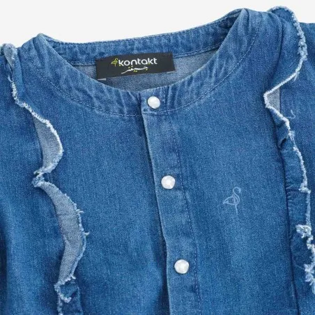 Blouse fille boutonnée avec volant - KONTAKT