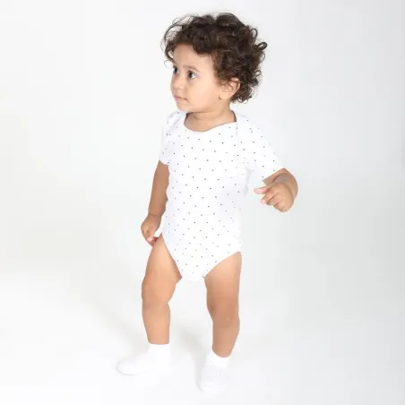 Body bébé manches courtes imprimé PETIT POIS BLEU - KONTAKT