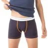 Boxer garçon avec surpiqures contrastées en coton stretch - KONTAKT