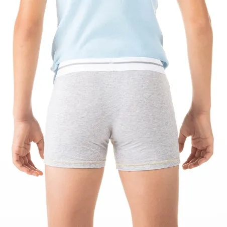 Boxer garçon avec surpiqures contrastées en coton stretch - KONTAKT