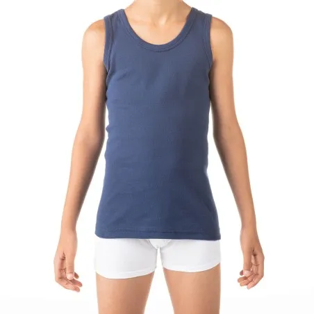 Boxer garçon avec surpiqures contrastées en coton stretch - KONTAKT