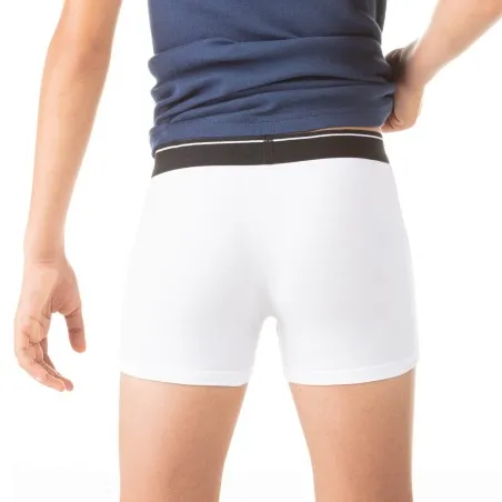Boxer garçon avec surpiqures contrastées en coton stretch - KONTAKT