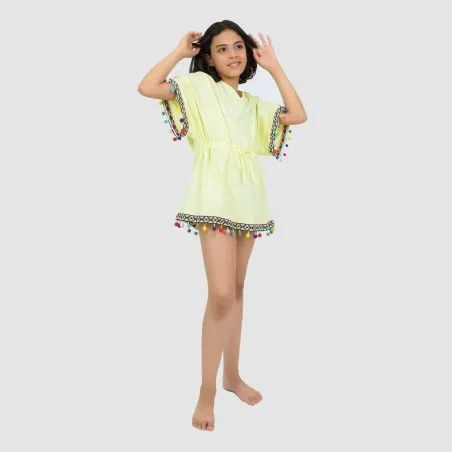 Cache maillot fille avec pompons - KONTAKT