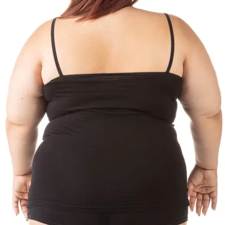 Caraco bords dentelle grandes tailles en coton stretch - KONTAKT