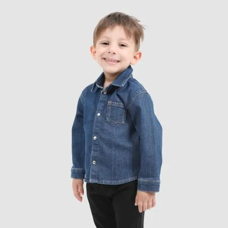 Chemise bébé avec poche poitrine en jeans - KONTAKT