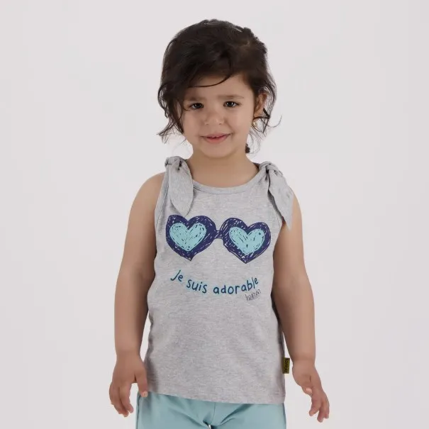 Ensemble bébé fille sans manches JE SUIS ADORABLE - KONTAKT
