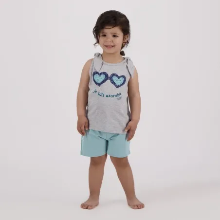 Ensemble bébé fille sans manches JE SUIS ADORABLE - KONTAKT