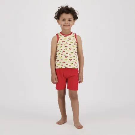 Ensemble bébé sans manches avec biais contrasté imprimé voiture - KONTAKT