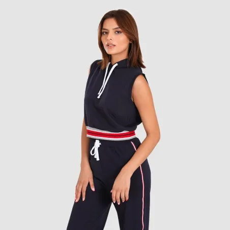 Hoodie crop femme sans manches - KONTAKT