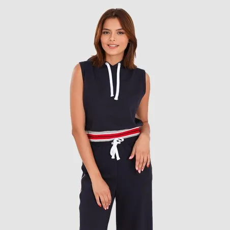Hoodie crop femme sans manches - KONTAKT