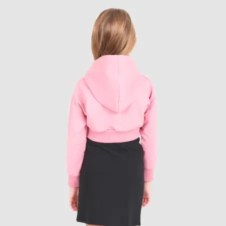Hoodie crop fille avec effet métallique sur le poche - KONTAKT