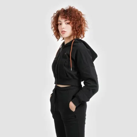 Hoodie crop zippé femme avec détails couture - KONTAKT