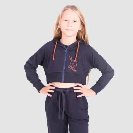 Hoodie crop zippé fille CAMEL - KONTAKT