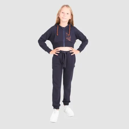 Hoodie crop zippé fille CAMEL - KONTAKT