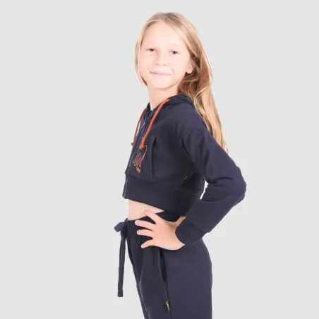 Hoodie crop zippé fille CAMEL - KONTAKT