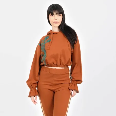 Hoodie femme manches poète CACTUS - KONTAKT