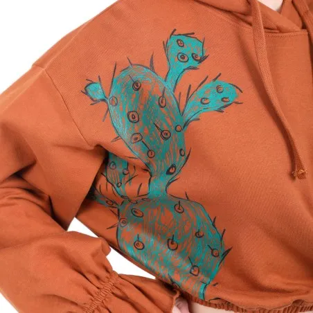 Hoodie femme manches poète CACTUS - KONTAKT