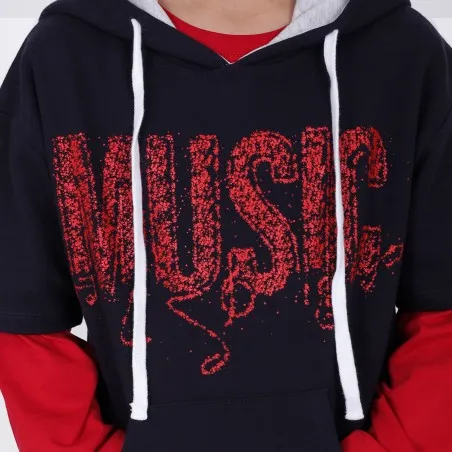Hoodie garçon manches courtes MUSIC - KONTAKT