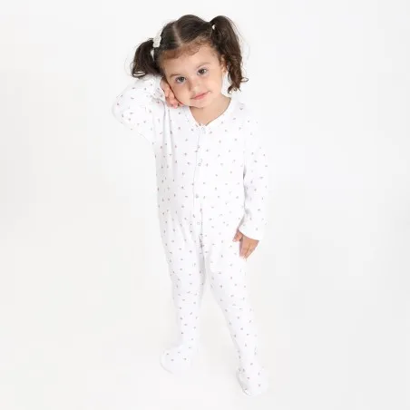 Grenouillère bébé avec bouton imprimé flower - KONTAKT