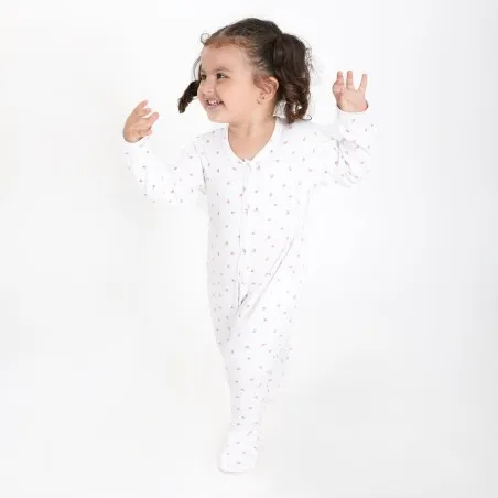 Grenouillère bébé avec bouton imprimé flower - KONTAKT