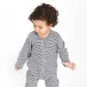 Grenouillère bébé avec bouton rayé bleu & blanc - KONTAKT