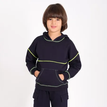 Hoodie garçon oversized avec piping contrasté - KONTAKT