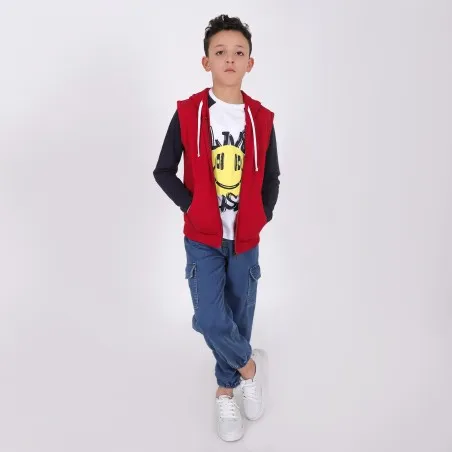 Hoodie zippé garçon sans manches - KONTAKT