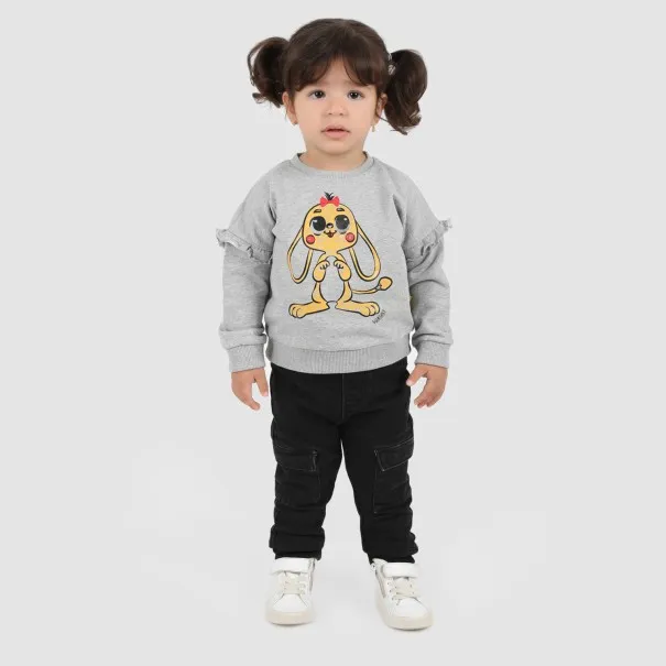 Jogger cargo bébé avec ceinture en cote en jeans - KONTAKT